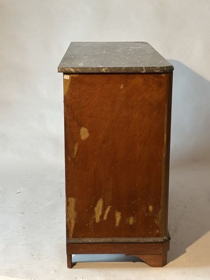 Bedroom furniture in light-stained wood,...