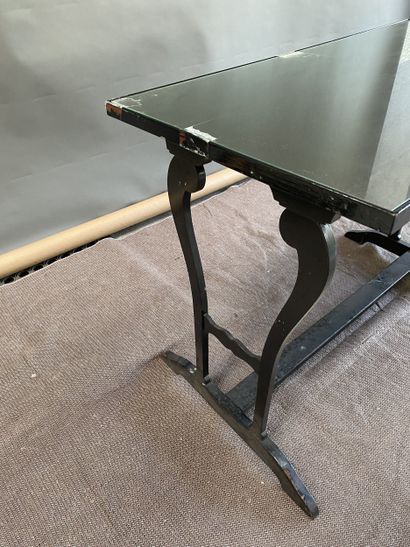 Rectangular side table in black lacquered...