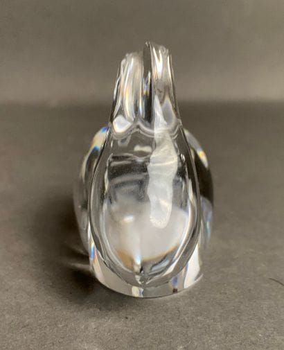 DAUM France Transparent crystal rabbit sculpture,...