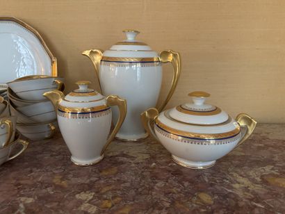 LIMOGES Coffee and cake service in white...
