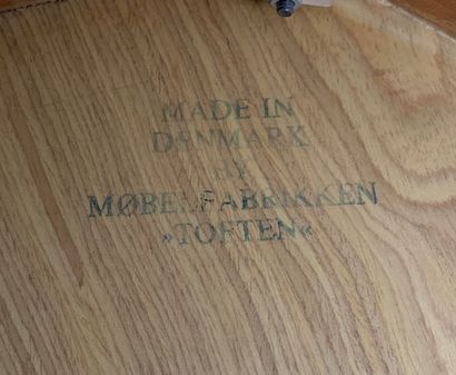 MOBELFABRIKKEN TOFTEN Teak stool, top inlaid...