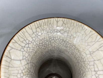 Porcelain baluster vase with cracked base,...