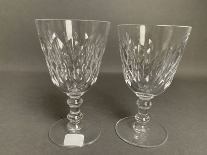 BACCARAT Set of cut crystal Armagnac stemmed...