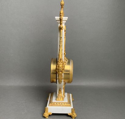 Louis XVI style white marble and bronze lyre...