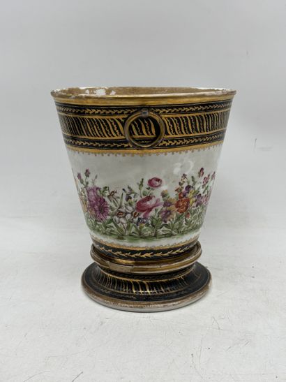 Porcelain two-handle planter and stand with...