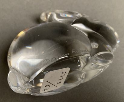 DAUM France Transparent crystal rabbit sculpture,...
