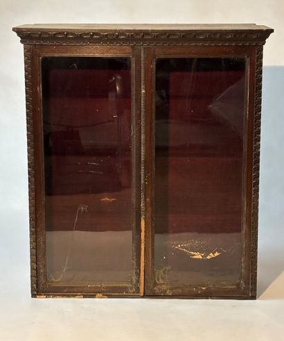 Upper part of a Neo-Gothic stained wood bookcase...