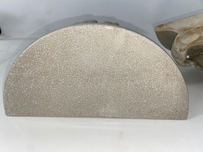 Pair of wall brackets in cracked porcelain...