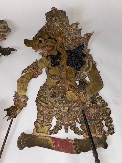 JAVA or BALI: Set of polychrome cut parchment...