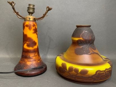 J MICHEL, Paris Acid-etched glass vase of...