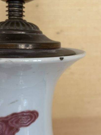 Porcelain baluster vase with polychrome decoration...