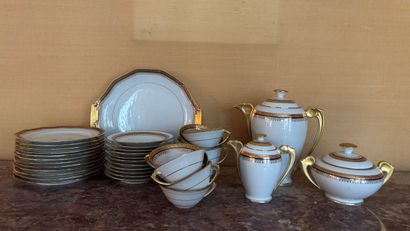 LIMOGES Coffee and cake service in white...