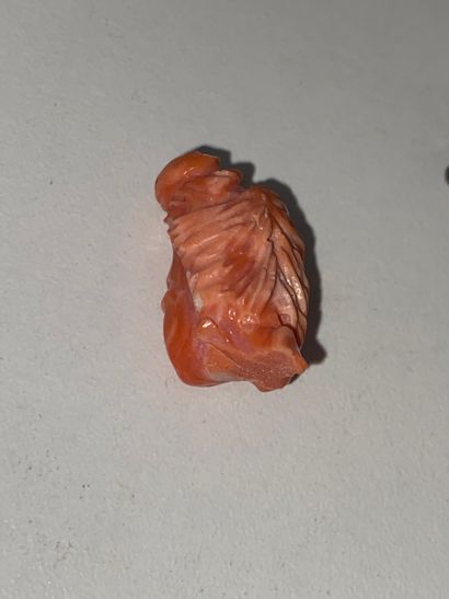 CHINA Coral set, including: - A small orange-red...