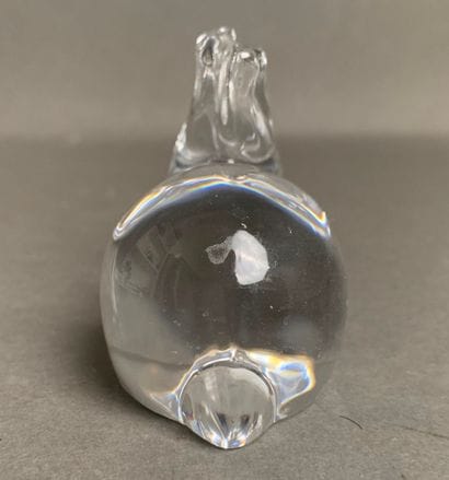 DAUM France Transparent crystal rabbit sculpture,...