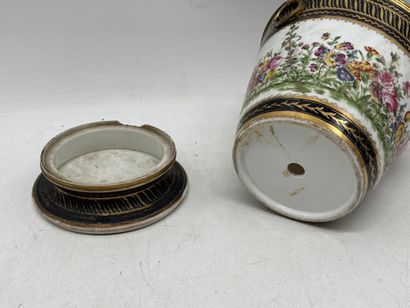 Porcelain two-handle planter and stand with...