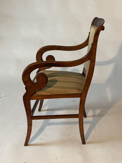 Lot: - Pair of natural wood chairs with openwork...