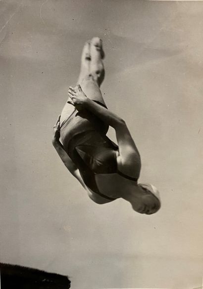 Modern school Diving of a swimmer Black and...
