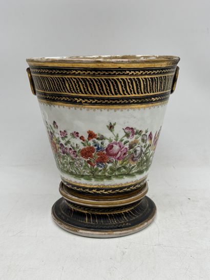 Porcelain two-handle planter and stand with...