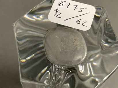 BACCARAT Two crystal soliflor vases, marked...