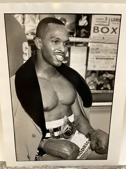 Modern school Portrait of a boxer Black and...