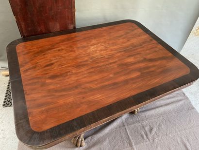 Rectangular mahogany veneered table with...
