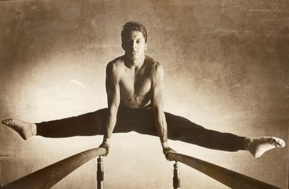 Modern school Athlete on parallel bars Black...