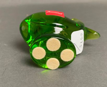 BACCARAT Green transparent crystal sculpture...