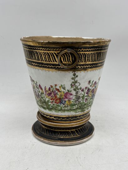 Porcelain two-handle planter and stand with...