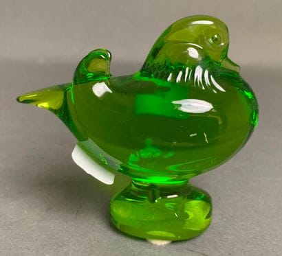 BACCARAT Green transparent crystal sculpture...