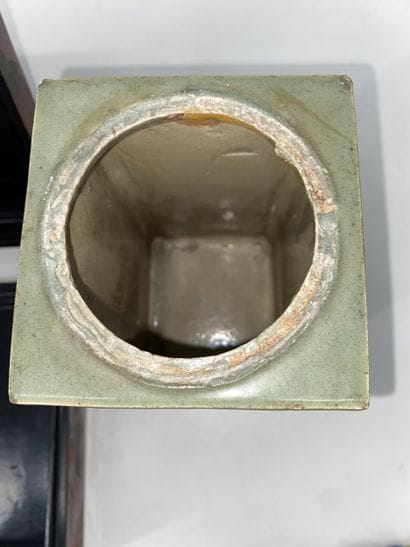 CHINA: Celadon-glazed porcelain Cong vase...