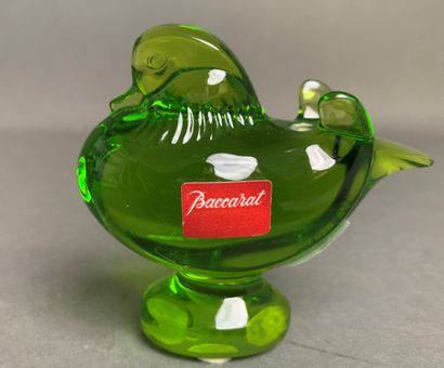 BACCARAT Green transparent crystal sculpture...