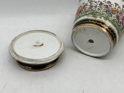Porcelain two-handle planter and stand with...