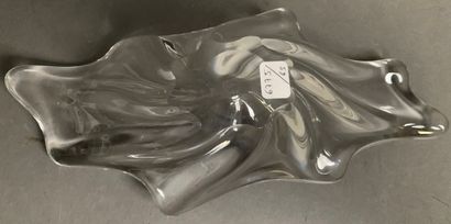 BACCARAT Drawn crystal vide-poche, marked...