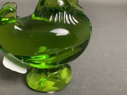 BACCARAT Green transparent crystal sculpture...