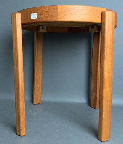MOBELFABRIKKEN TOFTEN Teak stool, top inlaid...