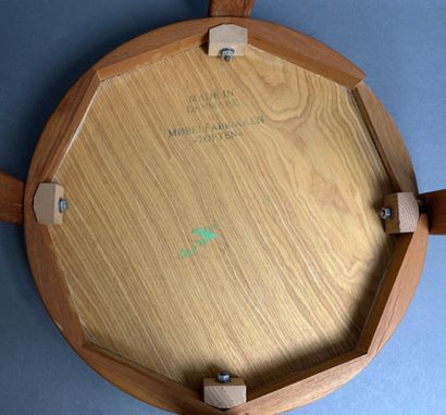 MOBELFABRIKKEN TOFTEN Teak stool, top inlaid...