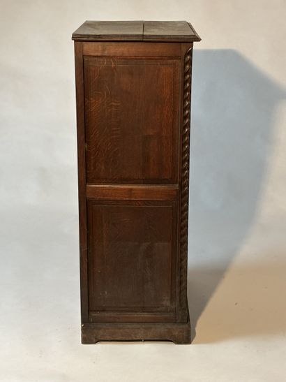 Neo-Gothic one-drawer, one-leaf, natural...