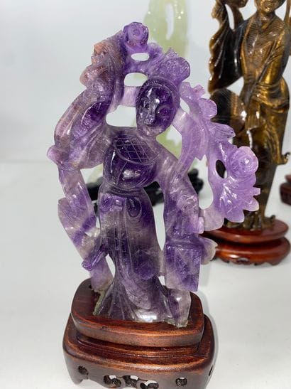 CHINA Set of five statuettes in hard stones...