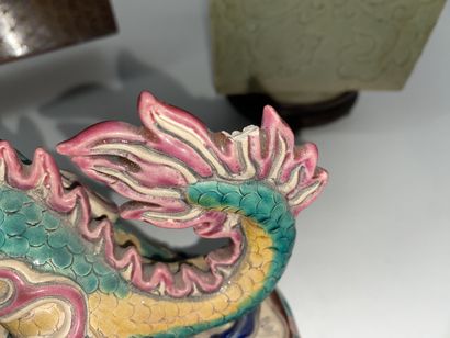 CHINA: Celadon-glazed porcelain Cong vase...