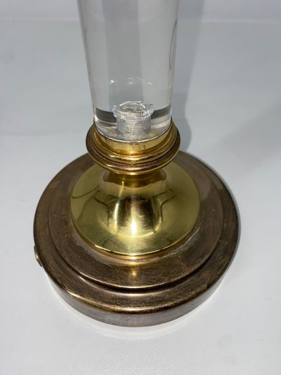 Palm tree lamp in lacquered brass and Plexiglas,...