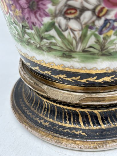 Porcelain two-handle planter and stand with...
