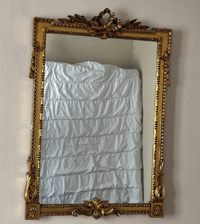 Rectangular Louis XVI style gilded carved...
