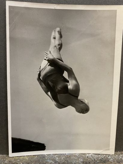 Modern school Diving of a swimmer Black and...