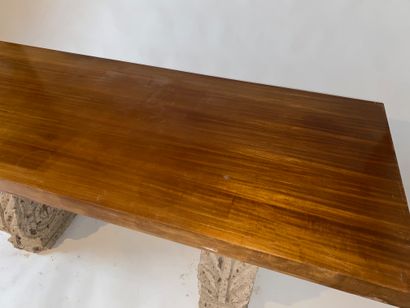 Console table with reconstituted stone base...