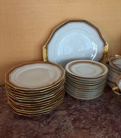 LIMOGES Coffee and cake service in white...