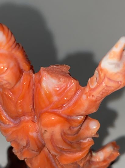 CHINA Coral set, including: - A small orange-red...