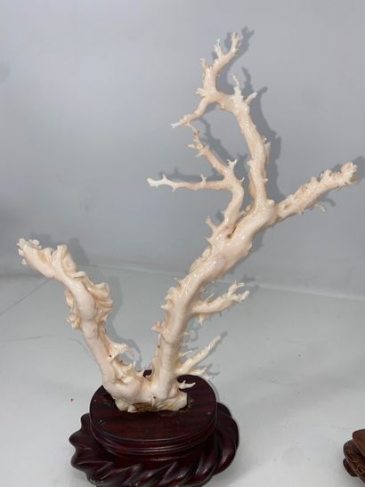 CHINA Coral set, including: - A small orange-red...