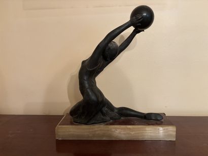 J. SALVADO Kneeling woman dancing with a...