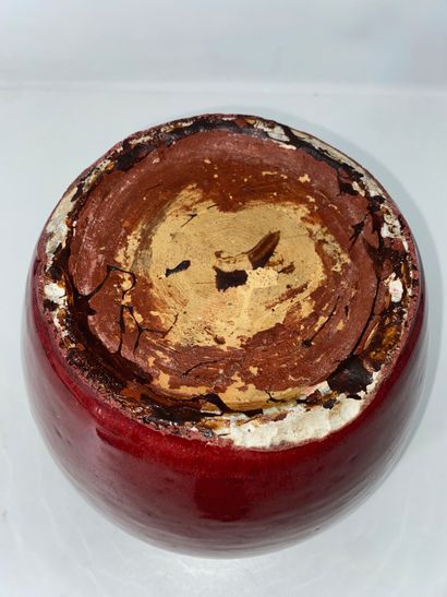 CHINA: Porcelain covered pot with oxblood...
