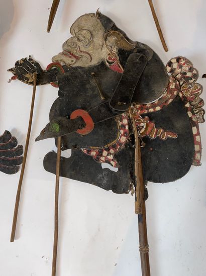 JAVA or BALI: Set of polychrome cut parchment...